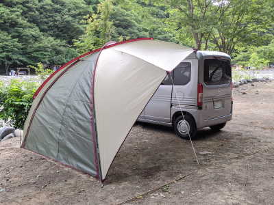 背の高いn Vanとカーサイドタープの組み合わせは相性抜群 Oar Style