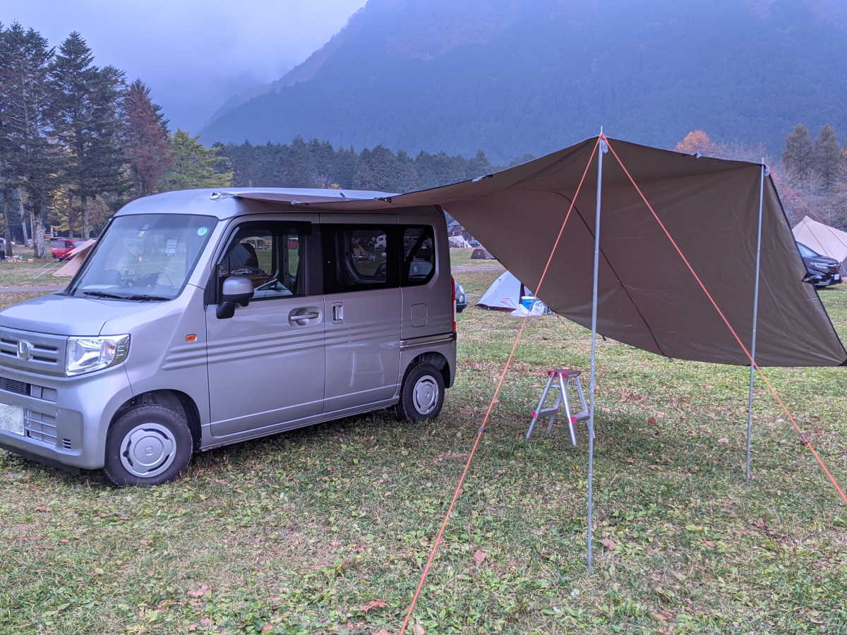 N Van レクタタープがキャンプ場で車中泊する際の最適解 Oar Style